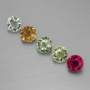 Pedras preciosas de turmalina multicolorido natural de  ct, corte redondo, VVS