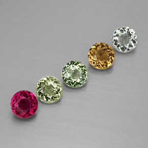 Pedras preciosas de turmalina multicolorido natural de  ct, corte redondo, VVS