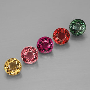 Pedras preciosas de turmalina multicolorido natural de  ct, corte redondo, VVS