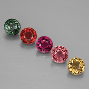 Pedras preciosas de turmalina multicolorido natural de  ct, corte redondo, VVS