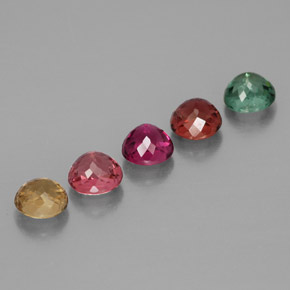Pedras preciosas de turmalina multicolorido natural de  ct, corte redondo, VVS