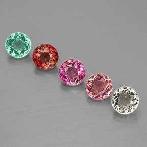 Pedras preciosas de turmalina multicolorido natural de  ct, corte redondo, VVS