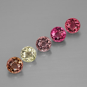 Pedras preciosas de turmalina multicolorido natural de  ct, corte redondo, VVS