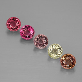 Pedras preciosas de turmalina multicolorido natural de  ct, corte redondo, VVS