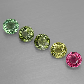 Pedras preciosas de turmalina multicolorido natural de  ct, corte redondo, VVS