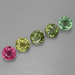 Pedras preciosas de turmalina multicolorido natural de  ct, corte redondo, VVS