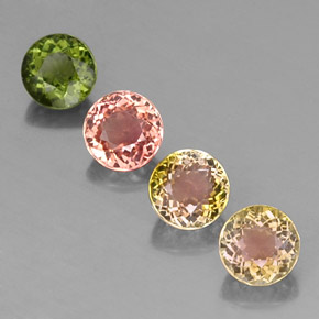 Pedras preciosas de turmalina multicolorido natural de  ct, corte redondo, VVS