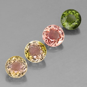 Pedras preciosas de turmalina multicolorido natural de  ct, corte redondo, VVS