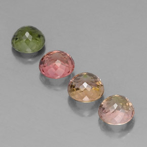 Pedras preciosas de turmalina multicolorido natural de  ct, corte redondo, VVS