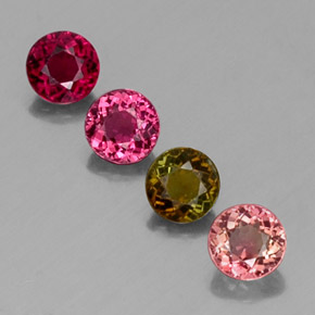 Pedras preciosas de turmalina multicolorido natural de  ct, corte redondo, VVS