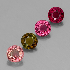Pedras preciosas de turmalina multicolorido natural de  ct, corte redondo, VVS