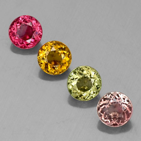 Pedras preciosas de turmalina multicolorido natural de  ct, corte redondo, VS