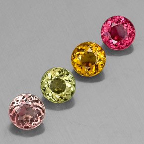 Pedras preciosas de turmalina multicolorido natural de  ct, corte redondo, VS