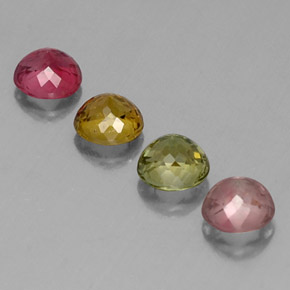 Pedras preciosas de turmalina multicolorido natural de  ct, corte redondo, VS