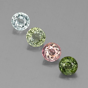 Pedras preciosas de turmalina multicolorido natural de  ct, corte redondo, VVS