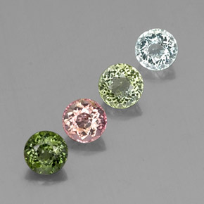 Pedras preciosas de turmalina multicolorido natural de  ct, corte redondo, VVS