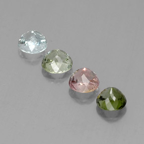 Pedras preciosas de turmalina multicolorido natural de  ct, corte redondo, VVS