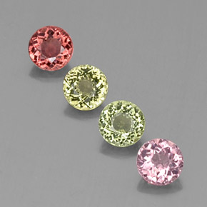 Pedras preciosas de turmalina multicolorido natural de  ct, corte redondo, VVS