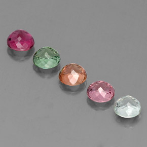 Pedras preciosas de turmalina multicolorido natural de  ct, corte redondo, VVS