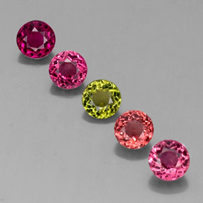 Pedras preciosas de turmalina multicolorido natural de  ct, corte redondo, VVS