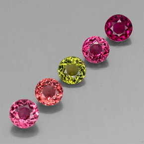 Pedras preciosas de turmalina multicolorido natural de  ct, corte redondo, VVS