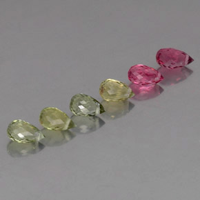 Pedras preciosas de turmalina multicolorido natural de  ct, briolete, VS