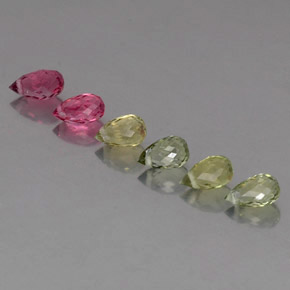 Pedras preciosas de turmalina multicolorido natural de  ct, briolete, VS