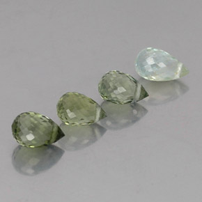 Pedras preciosas de turmalina verde floresta claro natural de 2,25 ct, briolete, VS