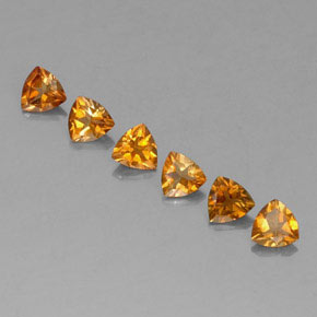Pedras preciosas de turmalina laranja natural de 1,24 ct, trillion, VVS-VS