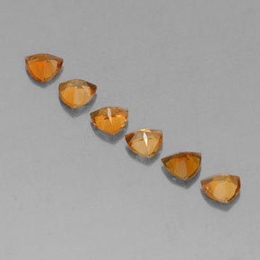 Pedras preciosas de turmalina laranja natural de 1,24 ct, trillion, VVS-VS