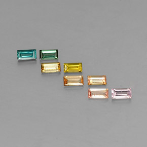 Pedras preciosas de turmalina multicolorido natural de  ct, baguete, VS