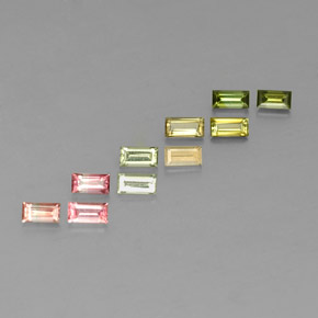 Pedras preciosas de turmalina multicolorido natural de  ct, baguete, VS