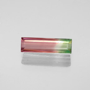 Turmalina multicolorido natural 1,05ct, baguete, VS