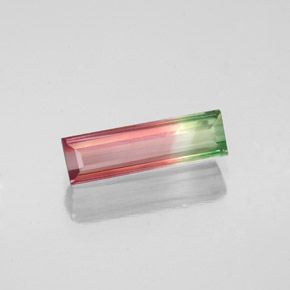 Turmalina multicolorido natural 1,05ct, baguete, VS
