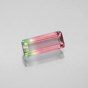 Turmalina multicolorido natural 1,09ct, corte esmeralda, VS