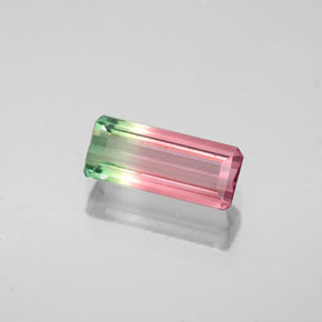 Turmalina multicolorido natural 1,09ct, corte esmeralda, VS