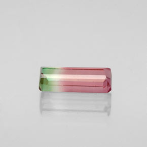 Turmalina multicolorido natural 1,09ct, corte esmeralda, VS