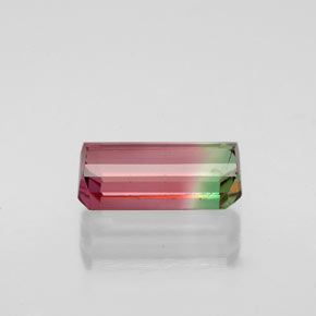 Turmalina multicolorido natural 1,75ct, corte esmeralda, VS