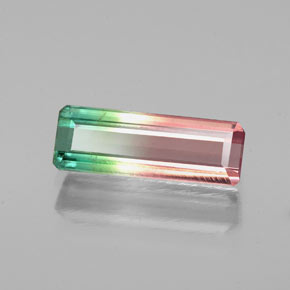Turmalina multicolorido natural 1,14ct, corte esmeralda, VS-SI
