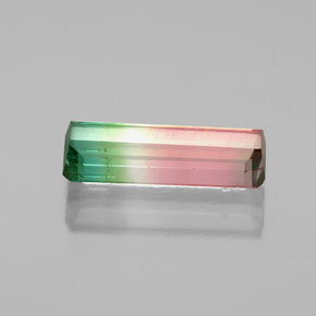 Turmalina multicolorido natural 1,14ct, corte esmeralda, VS-SI