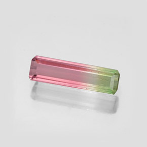 Turmalina multicolorido natural 0,92ct, corte esmeralda, SI