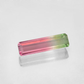 Turmalina multicolorido natural 0,92ct, corte esmeralda, SI