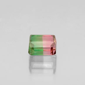 Turmalina bicolor natural 0,87ct, corte esmeralda, VS-SI