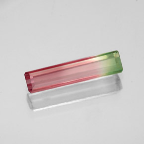 Turmalina multicolorido natural 0,81ct, corte esmeralda, VS