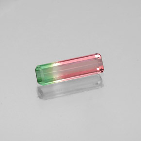 Turmalina multicolorido natural 0,35ct, corte esmeralda, VS