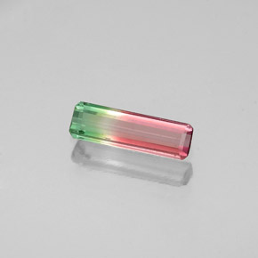 Turmalina multicolorido natural 0,35ct, corte esmeralda, VS