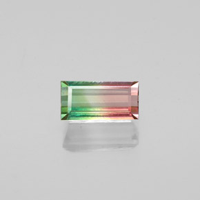 Turmalina multicolorido natural 0,56ct, baguete, VS