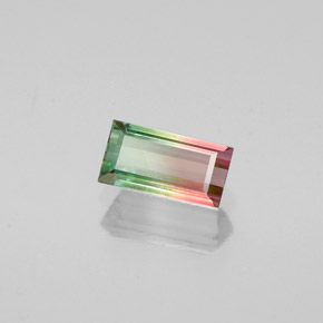 Turmalina multicolorido natural 0,56ct, baguete, VS