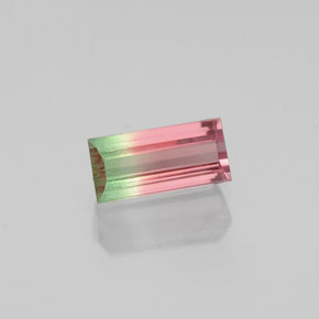Turmalina multicolorido natural 0,68ct, baguete, VS-SI