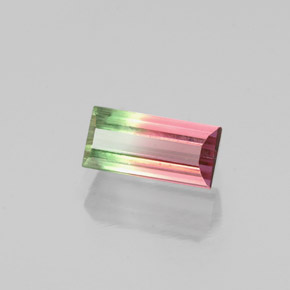 Turmalina multicolorido natural 0,68ct, baguete, VS-SI